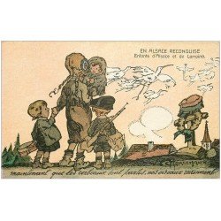68 ALSACE RECONQUISE. Enfants d'Alsace Lorraine. Illustrateur Maréchaux. Les Corbeau partis les Oiseaux reviennent...