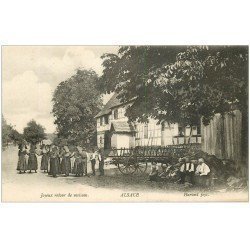 carte postale ancienne 68 ALSACE. Joyeux retour de moisson. Chants et Danses. métiers de la Campagne