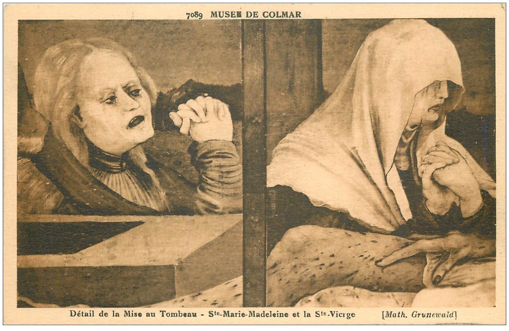 carte postale ancienne 68 COLMAR. Musée Mise au Tombeau. Sainte-Marie Madeleine et Sainte-Vierge
