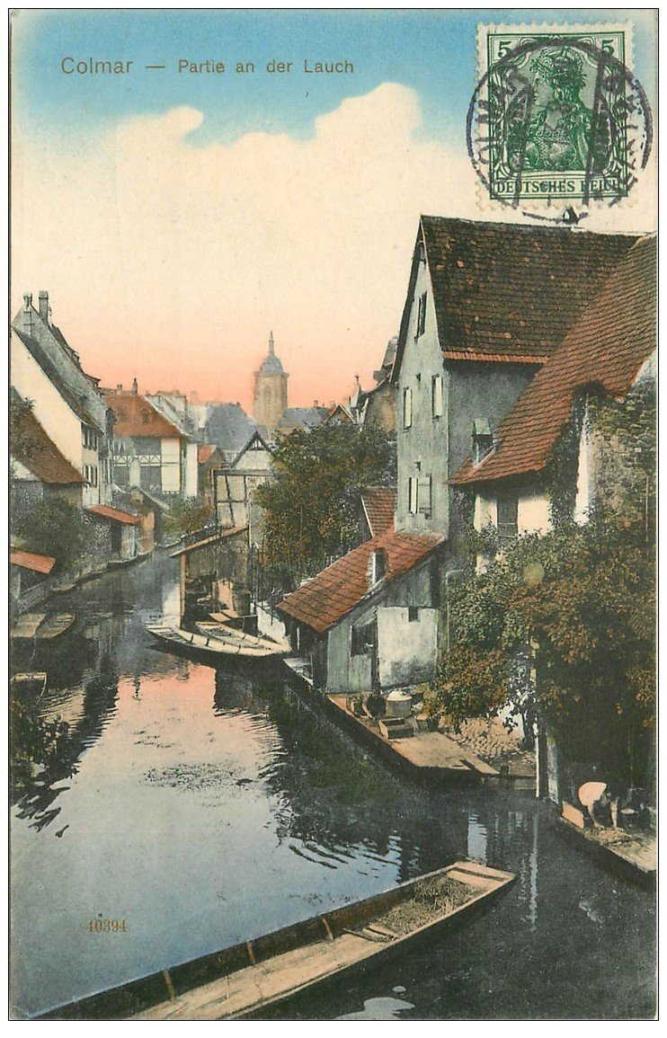 carte postale ancienne 68 COLMAR. Partie an der Lauch 1913