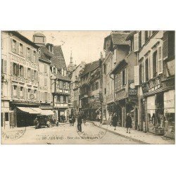 carte postale ancienne 68 COLMAR. Rue des Boulangers 1936. Capellerie, Couronnes de fleurs, Zenith...