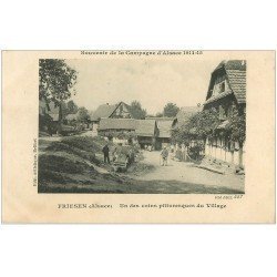 carte postale ancienne 68 FRIESEN. Laveuse à l'Abreuvoir du Village 1915