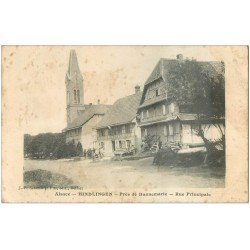 carte postale ancienne 68 HINDLINGEN. Rue Principale 1915 (défaut)...