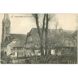 carte postale ancienne 68 HINGLINGEN animation 1916