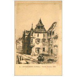 carte postale ancienne 68 KAYSERSBERG. Vieille Maison 1945. Carte Postale en bois...