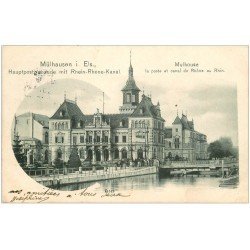 carte postale ancienne 68 MULHOUSE. La Poste canal du Rhône au Rhin 1904