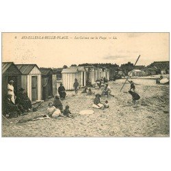 carte postale ancienne 14 ASNELLES-LA-BELLE-PLAGE. Les Cabines sur la Plage 1932