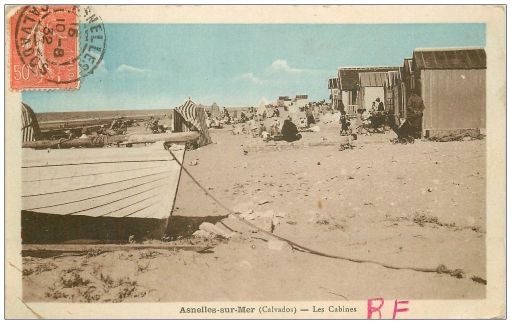 carte postale ancienne 14 ASNELLES-SUR-MER. Les Cabines 1932