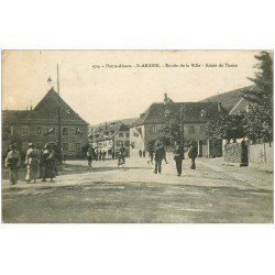 carte postale ancienne 68 SAINT-AMARIN. Entrée de la Ville Route de Thann