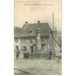 carte postale ancienne 68 SAINT-AMARIN. Fontaine du Coq 1918