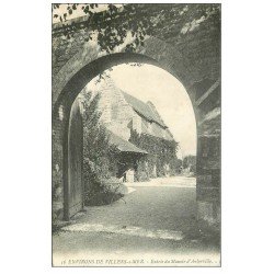 carte postale ancienne 14 AUBERVILLE. Entrée du Manoir 1908