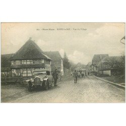 carte postale ancienne 68 SOPPE-LE-BAS. Superbe voiture au Village 1917