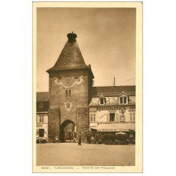 carte postale ancienne 68 TURCKHEIM. Grand Café Porte de France