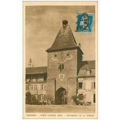 carte postale ancienne 68 TURCKHEIM. Restaurant de la Cigogne Porte d'Entrée