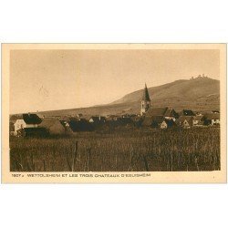 carte postale ancienne 68 WETTOLSHEIM. Et les Trois Châteaux d'Eguisheim