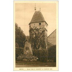 carte postale ancienne 67 OBERNAI OBEREHNHEIM. Tour et Monument Chanoine Gyss