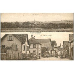 carte postale ancienne 67 PRINTZHEIM. Une Rue et vue du Village 1939