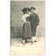 carte postale ancienne 67 SOUVENIR D'ALSACE. Couple d'Alsaciens 1904