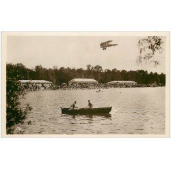 carte postale ancienne 67 STRASBOURG STRASSBURG. Aéroplane Plage Baggersee. Real Photo