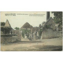 carte postale ancienne 02 COURTACON. Traces passage des barbares 1915