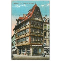 carte postale ancienne 67 STRASBOURG STRASSBURG. Altes Haus am Münster 1919