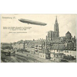 carte postale ancienne 67 STRASBOURG STRASSBURG. Ballon du Comte Zeppelin dirigeable