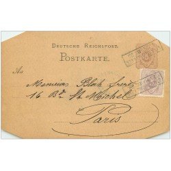 carte postale ancienne 67 STRASBOURG STRASSBURG. Carte correspondance pour Bloch à Paris vers 1877-1887 coins biseautés
