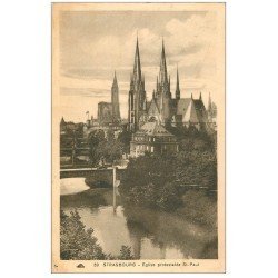 carte postale ancienne 67 STRASBOURG STRASSBURG. Eglise Protestante St-Paul 1934