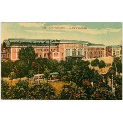 carte postale ancienne 67 STRASBOURG STRASSBURG. Gare Centrale 1925