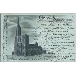 carte postale ancienne 67 STRASBOURG STRASSBURG. Gruss das Münster 1899