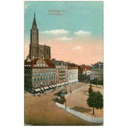 carte postale ancienne 67 STRASBOURG STRASSBURG. Gutenbergplatz 1919