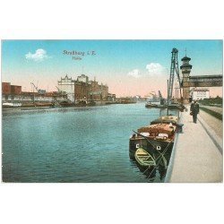 carte postale ancienne 67 STRASBOURG STRASSBURG. Hafen 1918