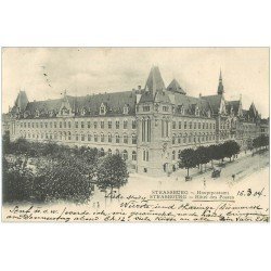carte postale ancienne 67 STRASBOURG STRASSBURG. hôtel des Postes 1904