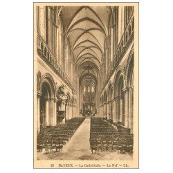 carte postale ancienne 14 BAYEUX. Cathédrale la Nef 26