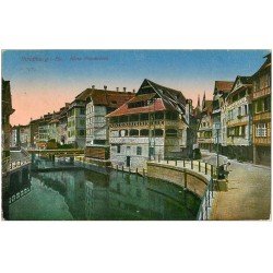 carte postale ancienne 67 STRASBOURG STRASSBURG. Kleine Frankreich 1919 en couleur