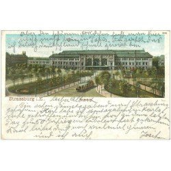 carte postale ancienne 67 STRASBOURG STRASSBURG. La Gare 1902