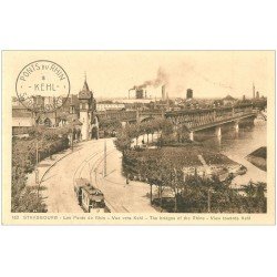 carte postale ancienne 67 STRASBOURG STRASSBURG. Les Ponts du Rhin