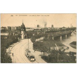 carte postale ancienne 67 STRASBOURG STRASSBURG. Les Ponts du Rhin 1922
