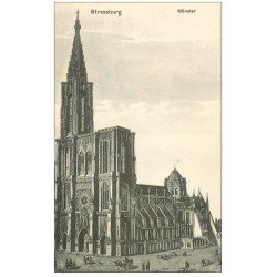 carte postale ancienne 67 STRASBOURG STRASSBURG. Munster Cathédrale 1919