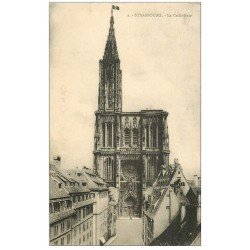 carte postale ancienne 67 STRASBOURG STRASSBURG. Münster Cathédrale drapeau