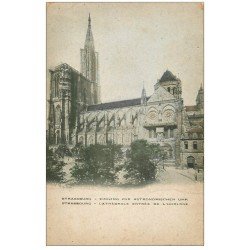 carte postale ancienne 67 STRASBOURG STRASSBURG. Münster Cathédrale entrée horloge