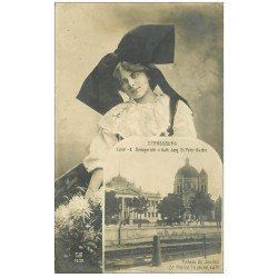 carte postale ancienne 67 STRASBOURG STRASSBURG. Palais de Justice et Alsacienne 1907