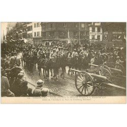 carte postale ancienne 67 STRASBOURG STRASSBURG. Pétain et Artillerie Pont du Faubourg National canons