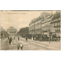 carte postale ancienne 67 STRASBOURG STRASSBURG. Place Broglie 1927 Tampon Café Restaurant Freudenreich