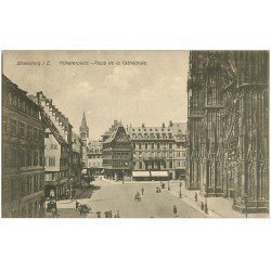 carte postale ancienne 67 STRASBOURG STRASSBURG. Place de la Cathédrale