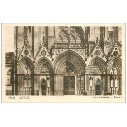 carte postale ancienne 14 BAYEUX. Cathédrale Portail 12