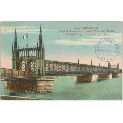 carte postale ancienne 67 STRASBOURG STRASSBURG. Pont Chemin de Fer 1921