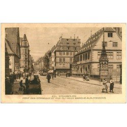 carte postale ancienne 67 STRASBOURG STRASSBURG. Pont Corbeaux Rue vieux Marché-aux-Poissons