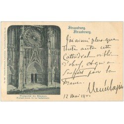 carte postale ancienne 67 STRASBOURG STRASSBURG. Portail Cathédrale 1901