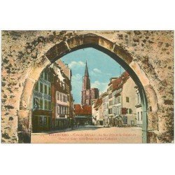 carte postale ancienne 67 STRASBOURG STRASSBURG. Porte Hôpital Rue d'Or 1920